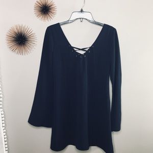 Navy Blue Long Sleeve Dress